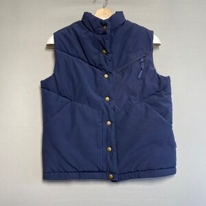 Vintage Cannondale Womens M Puffer Vest Blue Full Snap Outdoorsy Gorpcore Retro